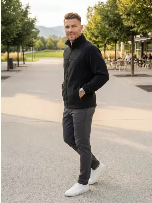 Moški pulover iz flisa ALTISPORT NoPrint NP/ALM105 EBENOVINASTO SIVA