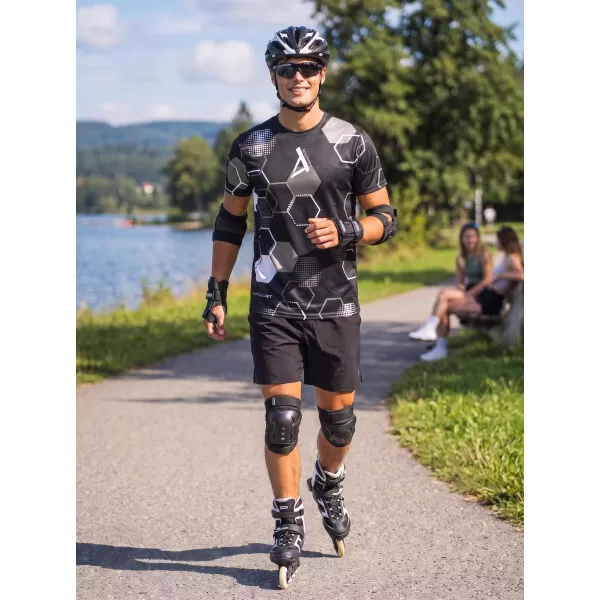 Moška funkcionalna premium majica ALTISPORT VOJ/ALM037TR01 ČRNO-BELO 