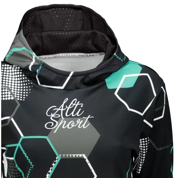  Ženski vrhunski funkcionalni pulover ALTISPORT VOJ/ALW037MI01 ČRNA/TURKIZNA 