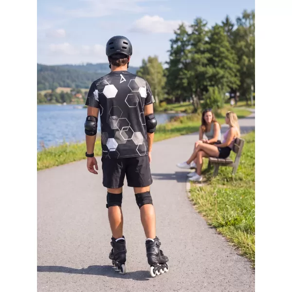  Moška funkcionalna premium majica ALTISPORT VOJ/ALM037TR01 ČRNO-BELO 