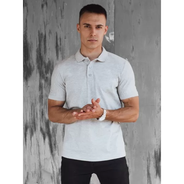 Moška T -majica z ovratnikom DSTREET PX0597 SVETLO SIVA 