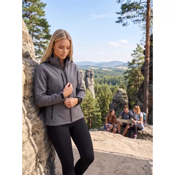  Ženska softshell jakna ALTISPORT NoPrint NP/ALW125 TEMNO SIVI POUDARKI 
