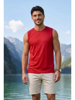 Moški funkcionalni brezrokavnik ALTISPORT NoPrint NP/ALM028 RDEČA