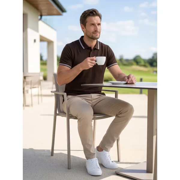  Moška majica s kratkimi rokavi z ovratnikom ALTISPORT NP/ALM921 KAVA 