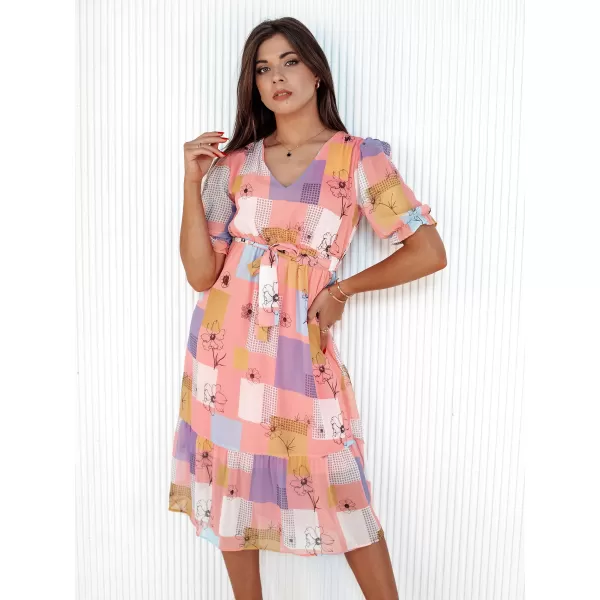  Obleka DSTREET BLOSSOM LOVE EY2522 ROZA 