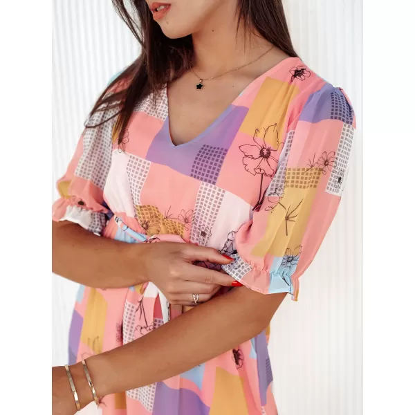  Obleka DSTREET BLOSSOM LOVE EY2522 ROZA 