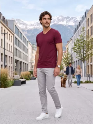 Moška majica s kratkimi rokavi ALTISPORT NoPrint NP/ALM007 GRANAT