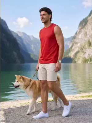 Moški funkcionalni brezrokavnik ALTISPORT NoPrint NP/ALM028 RDEČA