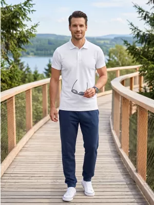 Moška majica s kratkimi rokavi z ovratnikom ALTISPORT NoPrint NP/ALM712 BELA
