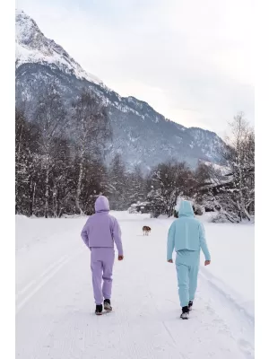 Ženske bombažne trenirke NORDBLANC BOYFRIEND NBSPL7888 SVETLO MODRA