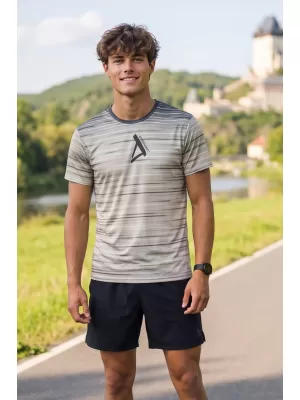 Moška premium funkcionalna majica s kratkimi rokavi ALTISPORT VOJ/ALM031TR01 ČRNA/RJAVA