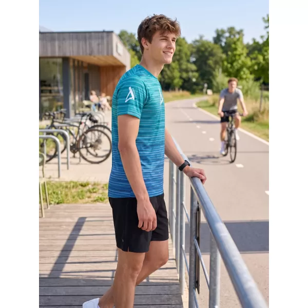  Moška premium funkcionalna majica s kratkimi rokavi ALTISPORT VOJ/ALM031TR01 SMARAGDNO/MODRA 