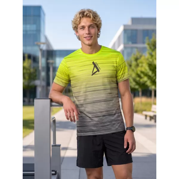  Moška premium funkcionalna majica s kratkimi rokavi ALTISPORT VOJ/ALM031TR01 ČRNA/FLUO RUMENA 