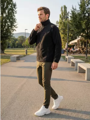 Moški pulover iz flisa ALTISPORT NoPrint NP/ALM105 ČRNA