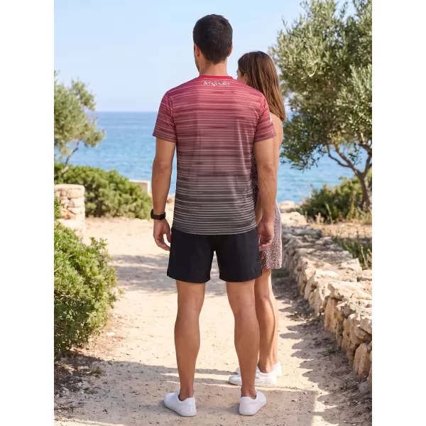  Moška premium funkcionalna majica s kratkimi rokavi ALTISPORT VOJ/ALM031TR01 ČRNA/BORDO 