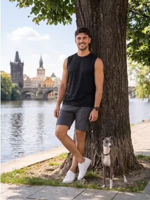 Moški funkcionalni brezrokavnik ALTISPORT NoPrint NP/ALM028 ČRNA
