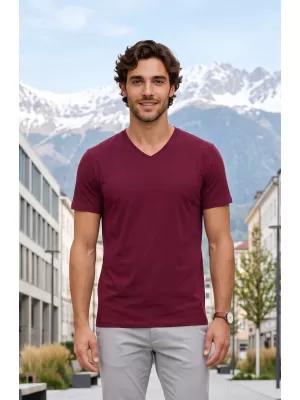 Moška majica s kratkimi rokavi ALTISPORT NoPrint NP/ALM007 GRANAT