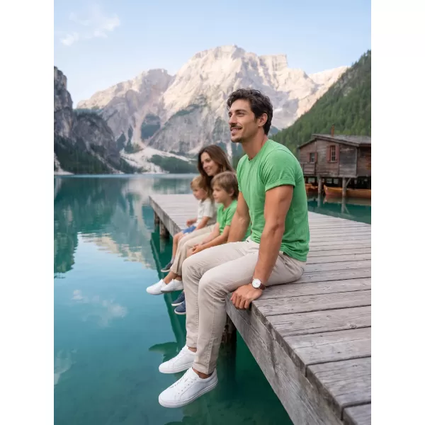  Moška majica s kratkimi rokavi ALTISPORT NoPrint NP/ALM361 ZELENI POUDARKI 