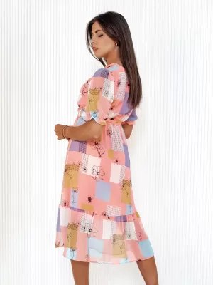 Obleka DSTREET BLOSSOM LOVE EY2522 ROZA