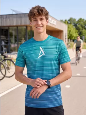 Moška premium funkcionalna majica s kratkimi rokavi ALTISPORT VOJ/ALM031TR01 SMARAGDNO/MODRA