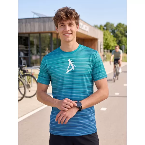  Moška premium funkcionalna majica s kratkimi rokavi ALTISPORT VOJ/ALM031TR01 SMARAGDNO/MODRA 
