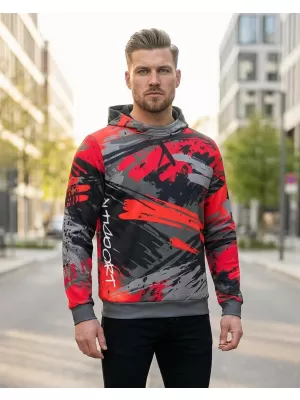 Moški premium pulover ALTISPORT VOJ/ALM014MI01 ČRNA IN RDEČA