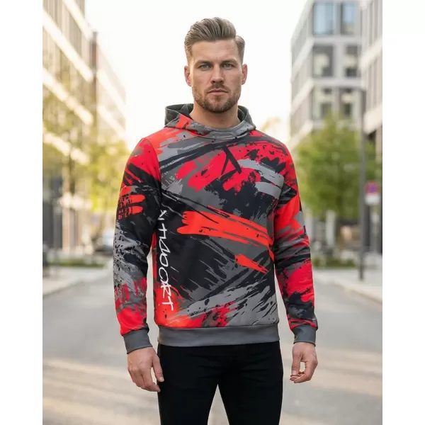  Moški premium pulover ALTISPORT VOJ/ALM014MI01 ČRNA IN RDEČA 
