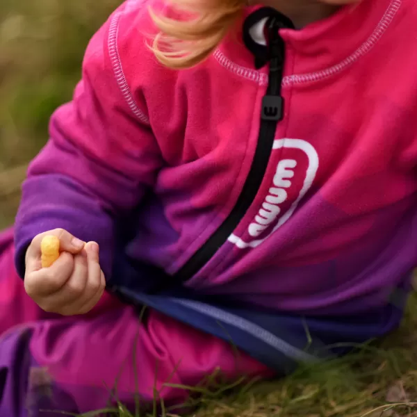  Otroški pulover iz flisa WAMU MOZAIKA FIALOVÁ ZELENA 