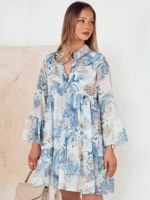 Obleka DSTREET PRINSA EY2477 SVETLO MODRA