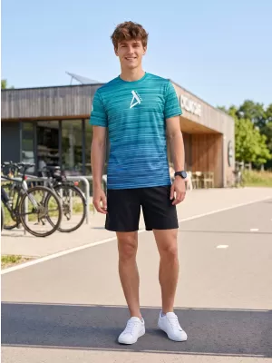 Moška premium funkcionalna majica s kratkimi rokavi ALTISPORT VOJ/ALM031TR01 SMARAGDNO/MODRA
