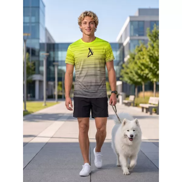 Moška premium funkcionalna majica s kratkimi rokavi ALTISPORT VOJ/ALM031TR01 ČRNA/FLUO RUMENA 