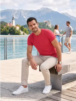 Moška majica s kratkimi rokavi ALTISPORT NoPrint NP/ALM361 RDEČI POUDAREK