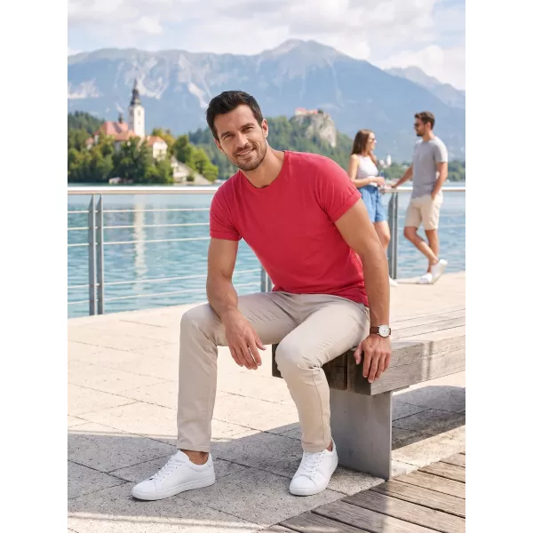  Moška majica s kratkimi rokavi ALTISPORT NoPrint NP/ALM361 RDEČI POUDAREK 