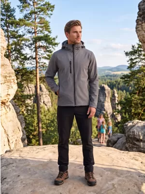 Moška softshell jakna ALTISPORT NoPrint NP/ALM225 TEMNO SIVI POUDARKI
