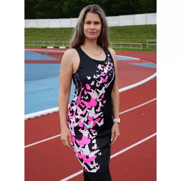  Ženska vrhunska funkcionalna brezrokavna obleka ALTISPORT VOJ/ALW022SAT01 ČRNA/ROZA 