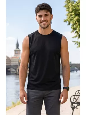 Moški funkcionalni brezrokavnik ALTISPORT NoPrint NP/ALM028 ČRNA