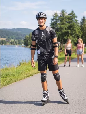 Moška funkcionalna premium majica ALTISPORT VOJ/ALM037TR01 ČRNO-BELO