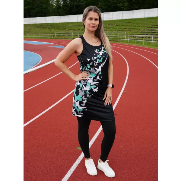  Ženska vrhunska funkcionalna brezrokavna obleka ALTISPORT VOJ/ALW022SAT01 ČRNA/TURKIZNA 
