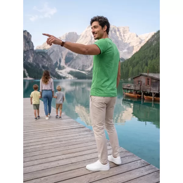  Moška majica s kratkimi rokavi ALTISPORT NoPrint NP/ALM361 ZELENI POUDARKI 