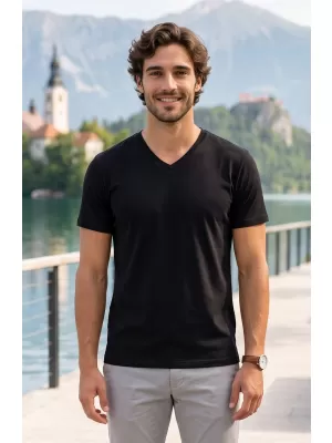 Moška majica s kratkimi rokavi ALTISPORT NoPrint NP/ALM007 ČRNA