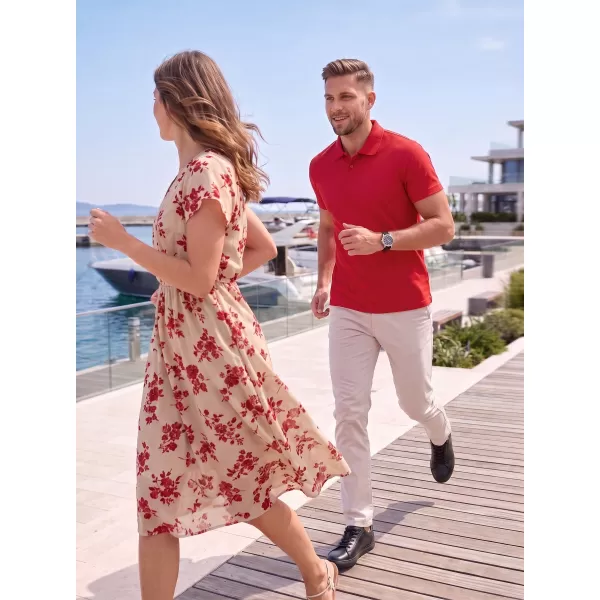  Moška majica s kratkimi rokavi z ovratnikom ALTISPORT NoPrint NP/ALM712 RDEČA 