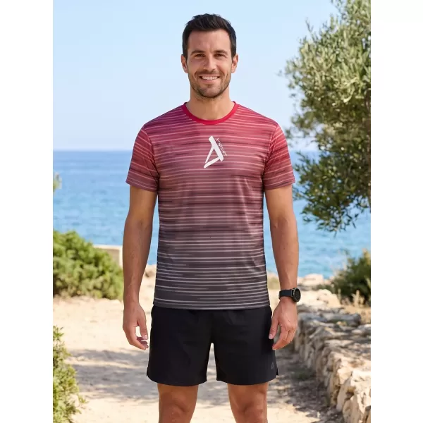  Moška premium funkcionalna majica s kratkimi rokavi ALTISPORT VOJ/ALM031TR01 ČRNA/BORDO 