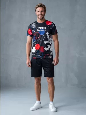 Moška premium funkcionalna majica s kratkimi rokavi ALTISPORT x CZE VOJ/ALM036TR01 HEKSA ČRNA