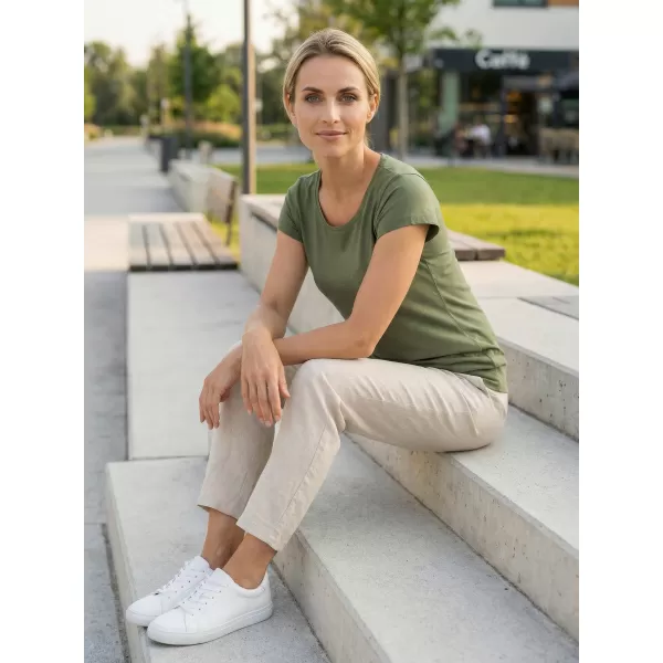  Ženska majica s kratkimi rokavi ALTISPORT NP/ALW021 KAKI 