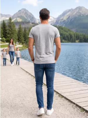 Moška majica s kratkimi rokavi ALTISPORT NoPrint NP/ALM361 SVETLOBNI POUDAREK
