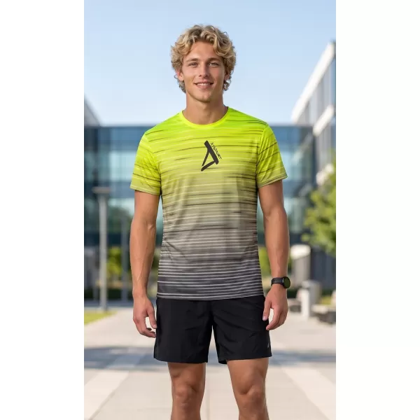  Moška premium funkcionalna majica s kratkimi rokavi ALTISPORT VOJ/ALM031TR01 ČRNA/FLUO RUMENA 
