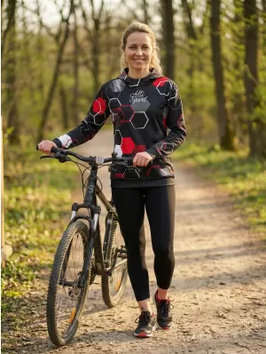 Ženski vrhunski funkcionalni pulover ALTISPORT VOJ/ALW037MI01 ČRNA IN RDEČA
