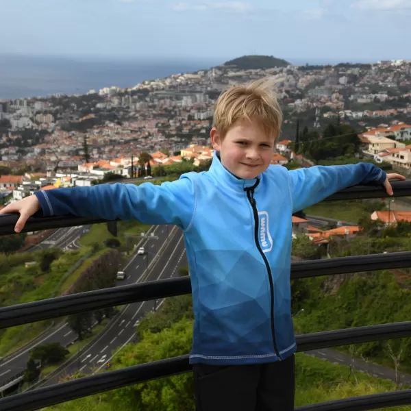  Otroški pulover iz flisa WAMU MOZAIKA MODRA 
