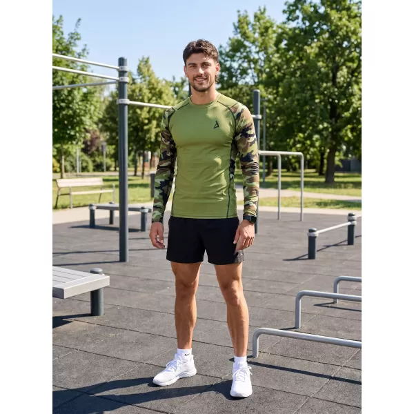  Moška premium funkcionalna kompresijska majica ALTISPORT VOJ/ALM038TR03 ZELENA/KAKI 