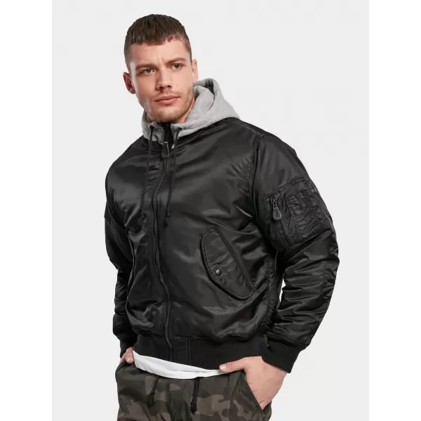  Jakna BRANDIT HOODED MA BD3150 ČRNA/SIVA 